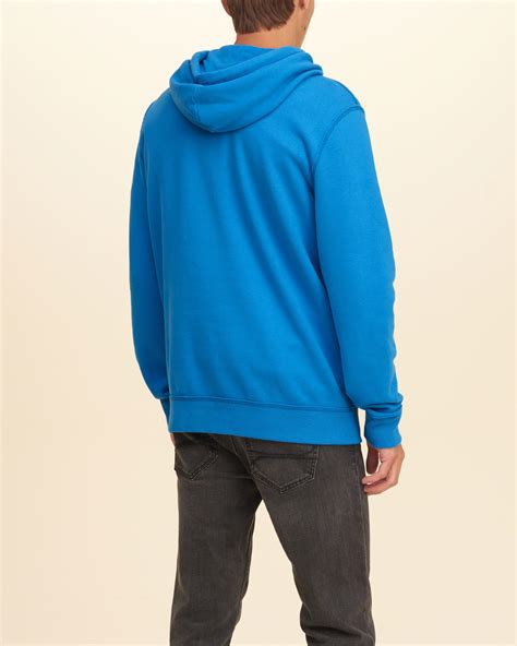 Hollister Iconic Fleece Hoodie In Blue For Men Lyst