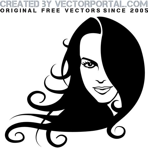 Vector For Free Use Girl With Long Black Hair Vector