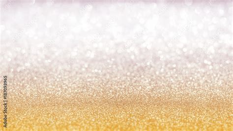 Gold Silver Blur Glitter Bokeh Background With Blurry White Sparkling