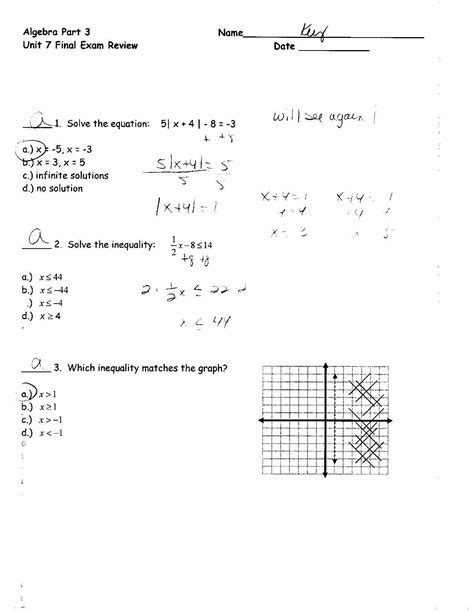 Printable math worksheets @ www.mathworksheets4kids.com. Solving And Graphing Inequalities Worksheet Answer Key Es1 ...