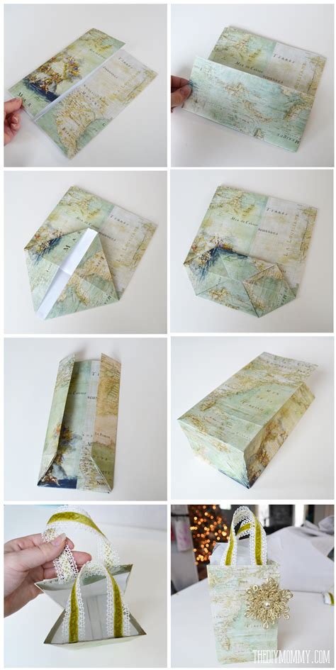 Once you have your chosen wrapping paper, you need to lay it out on a flat surface, ensuring you have enough space around you. DIY Vintage Map Christmas Gift Wrap and Gift Bags