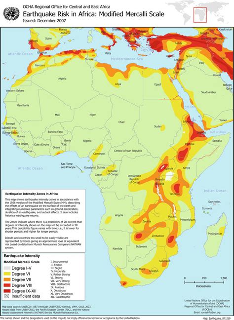 A year ago today, an earthquake altered the lives of many of the people of nepal. Earthquake risk in Africa: Modified Mercalli Scale. Source ...