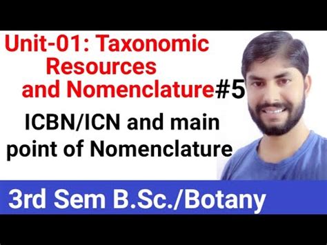 lec 053rd Sem Unit 01 Botany वनसपत वजञन ICBN ICN and main