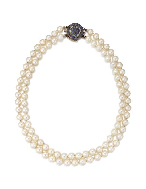 Sapphire Diamond And Cultured Pearl Necklace Christies