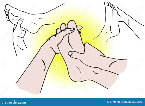Foot Massage Indicating The Direction Of Movement Inspection Prevention Reflexes And Therapy