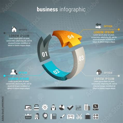 Stock Image Business Infographic Made Od 3D Arrow Infographic Layout