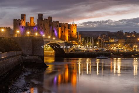 Night Descends Conwy Castle Chris Ceaser Photography
