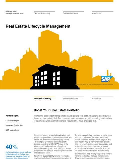 Find unbiased ratings on user satisfaction, features, and price based on the most. real-estate-lifecycle-management.pdf | Sap Se | Renting