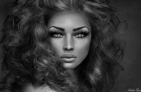 Fond d écran visage femmes Monochrome maquette les yeux cheveux