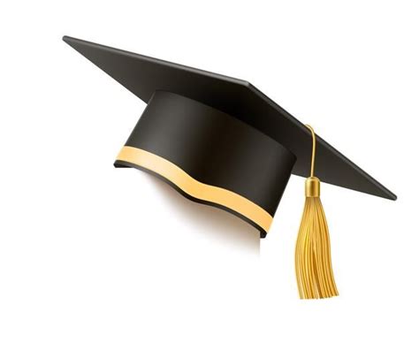 Realistic Mortar Board Hat With Golden Tassel University Graduation