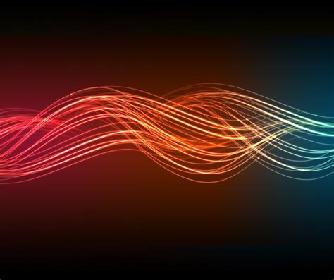 Hd Wallpaper Red And Blue Light Strings Abstract Spectrum Digital
