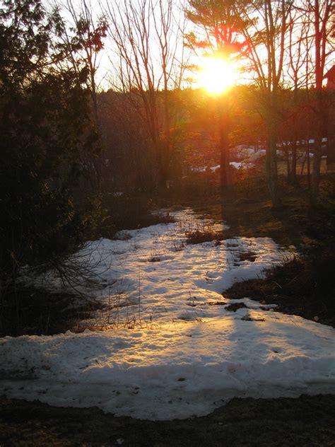 Setting Sun Reflected On Spring Snow Melt ~ 24 March 2009