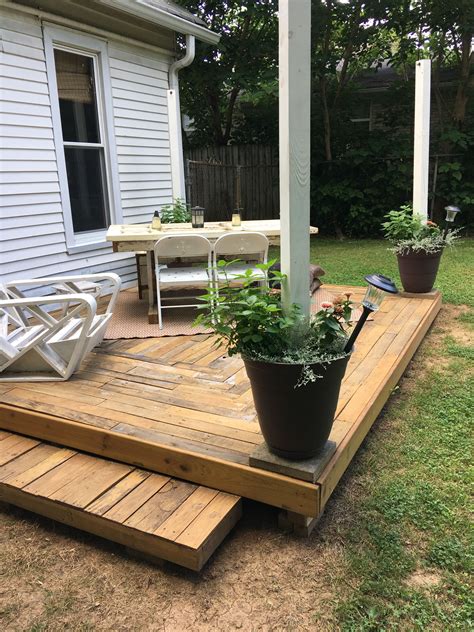 Revisit Floating Deck From Reclaimed Pallet Wood A Year Later