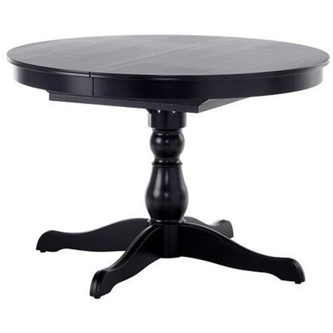 Ikea Black Round Extendable Table 182652323010