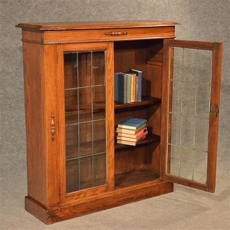 Antique Oak Bookcase Display Case Glazed Library Antiques Atlas