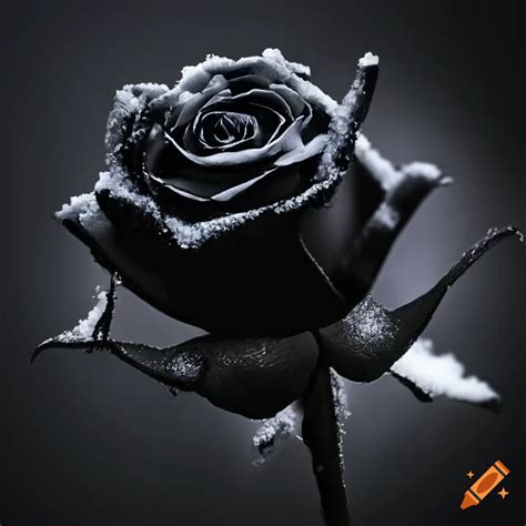Black Rose With Snow On Craiyon