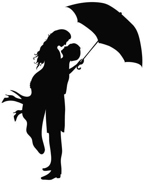Romantic Couple Silhouettes Png Clip Art Image Silhouette Painting