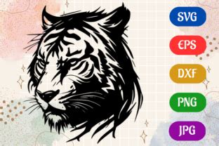 Tiger SVG EPS DXF PNG Silhouette Graphic By Creative Oasis