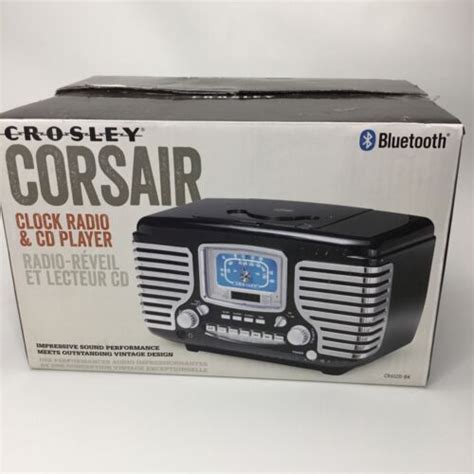 Crosley Cr612 Bk Black Corsair Amfm Radio Dual Alarm Clock Cd Player