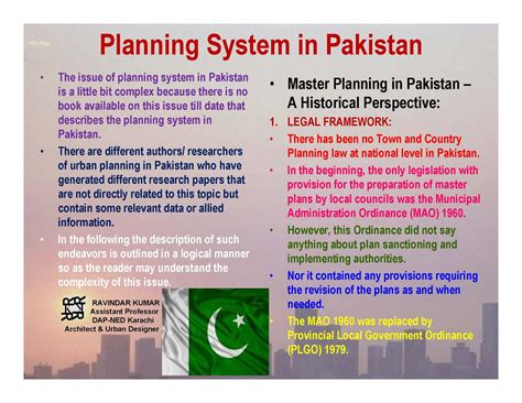 Urban And Regional Planning Planning System In Pakistan