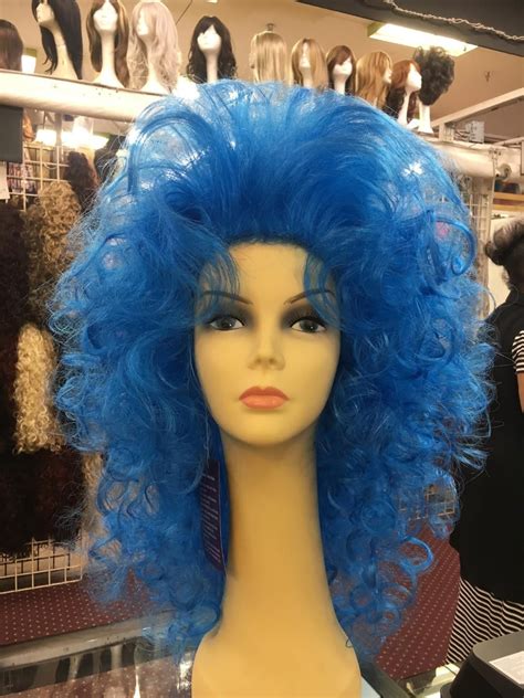 Sin City Wigs Sale Hot Funky Wild Bright Electric Blue Long Curly Wavy