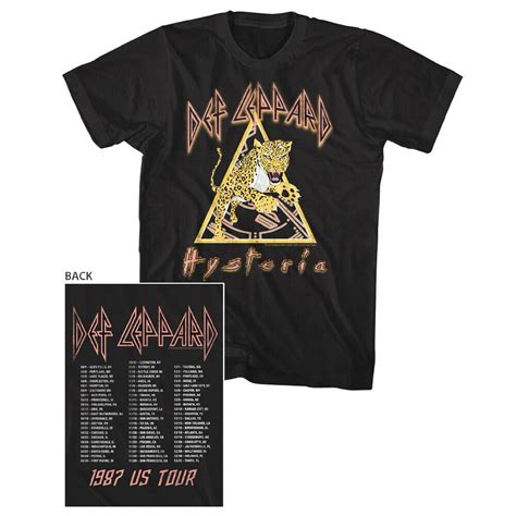 Def Leppard Leopard Hysteria Us Tour 1987 Mens T Shirt Ebay