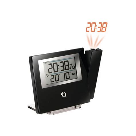 Oregon Scientific Ultra Slim Projection Clock Black With Red Time Display