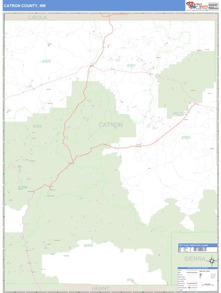 Catron County New Mexico Zip Code Wall Map