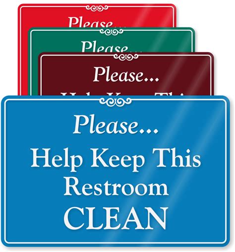 Keep Bathroom Clean Signs