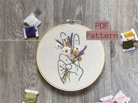 Embroidery Pdf Pattern Wild Hippie Nursery Decor Digital Etsy In 2020