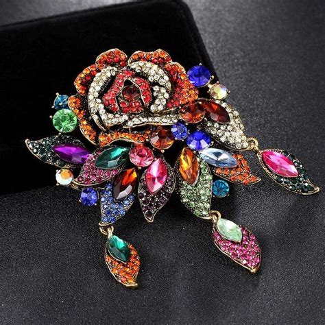 Big Colorful Flower Brooches For Women Wedding Jewelry Best Costume Broache Accessories Brand