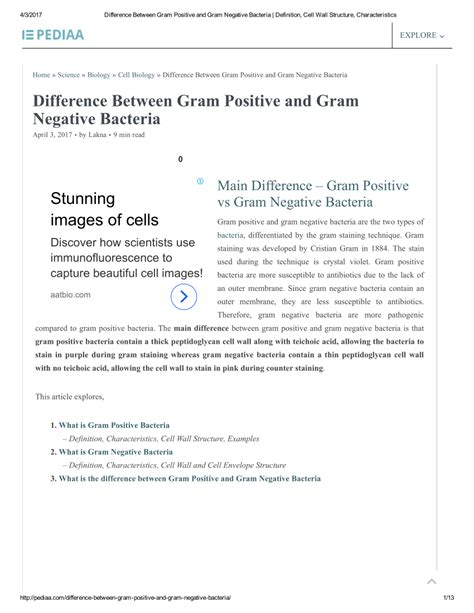 Pdf Difference Between Gram Positive And Gram Negative