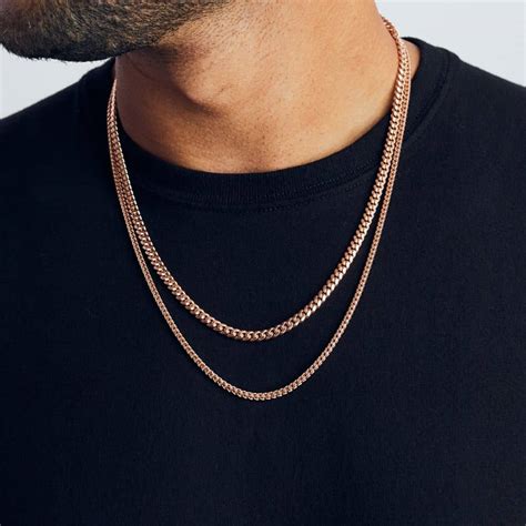 5mm Cuban Link Chain Rose Gold Cuban Link Chain Jaxxon