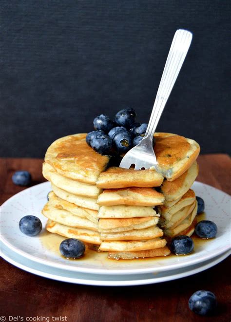 Fluffy Greek Yogurt Blueberry Pancakes Dels Cooking Twist