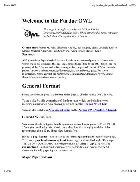 Purdue owl apa sample essay. Purdue Owl Apa 6th Edition Cover Page - 200+ Cover Letter Samples