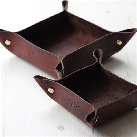Great for home or restaurant use. Leather Valet Tray And Desk Tidy Set By Hide & Home ...