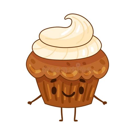 Smiling Cupcake Stock Vector Illustration Of Card Dessert 34906548