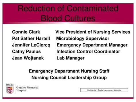 Ppt Reduction Of Contaminated Blood Cultures Powerpoint Presentation
