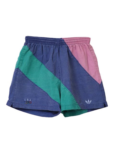 Adidas Eighties Vintage Shorts 80s Adidas Mens Blue Teal Green And