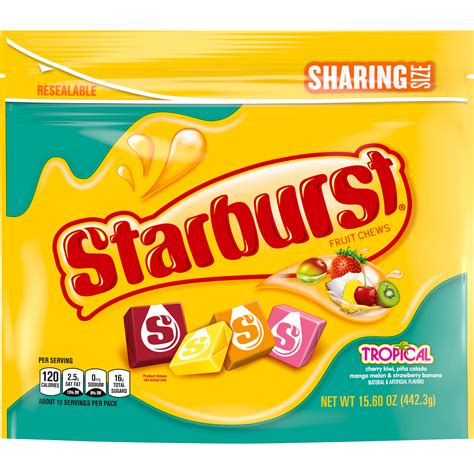 Fruit plus chewy gummy soft candy assorted flavor 150 gram halal certified. Starburst Tropical Chewy Candy Sharing Size, 15.6oz ...