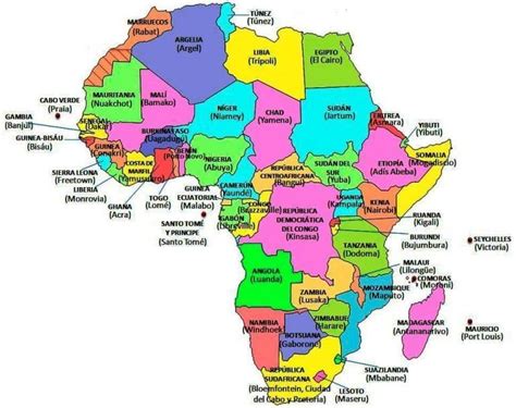 54 Países De áfrica Y Sus Capitales Lista Mapa Vídeo