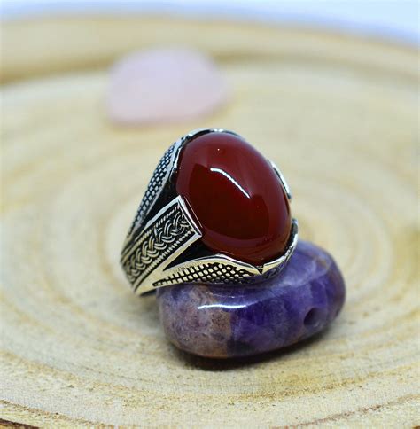 Turkish Handmade Ring Solid Sterling Silver Agate Stone Etsy