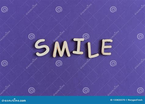 Word Smile Made Of Wooden Letters Stock Photo Image Of Female