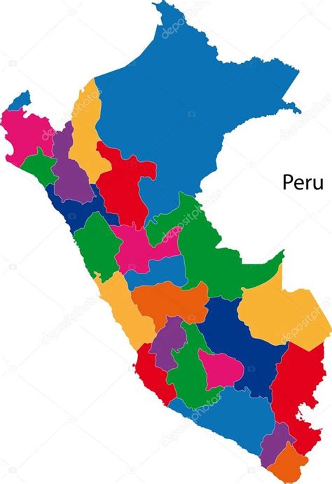 Colorido Mapa De Perú Vector Gráfico Vectorial © Volina Imagen 32473593