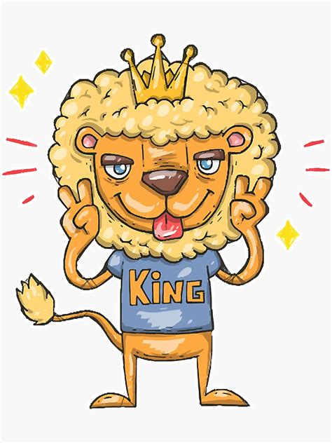 lion king of the jungle cartoon sticker by dinhbich576 redbubble