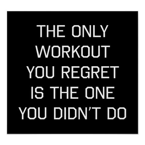 The Only Workout You Regret Poster Workout Posters