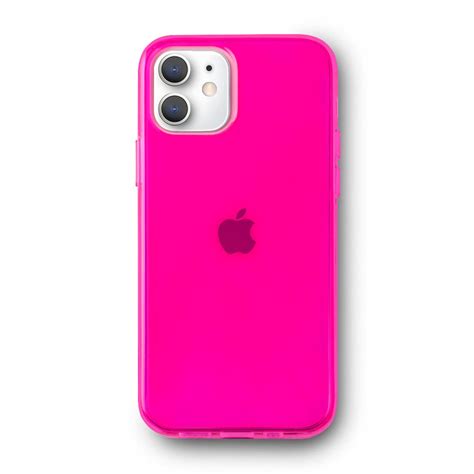 Bright Neon Pink Crystal Clear Iphone Case Iphone 12 Pro Etsy