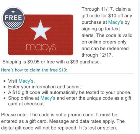 Maybe you would like to learn more about one of these? Free $10 Macys Gift card For Online Shoppers! Valid Through 11/17/13 - Musely