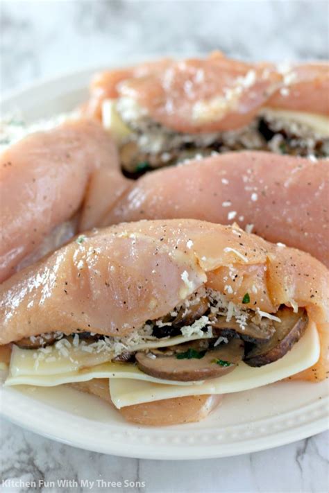 Mix cream cheese, mustard and seasoning into the mushroom pan. Garlic Butter Mushroom Stuffed Chicken - Kitchen Fun With ...