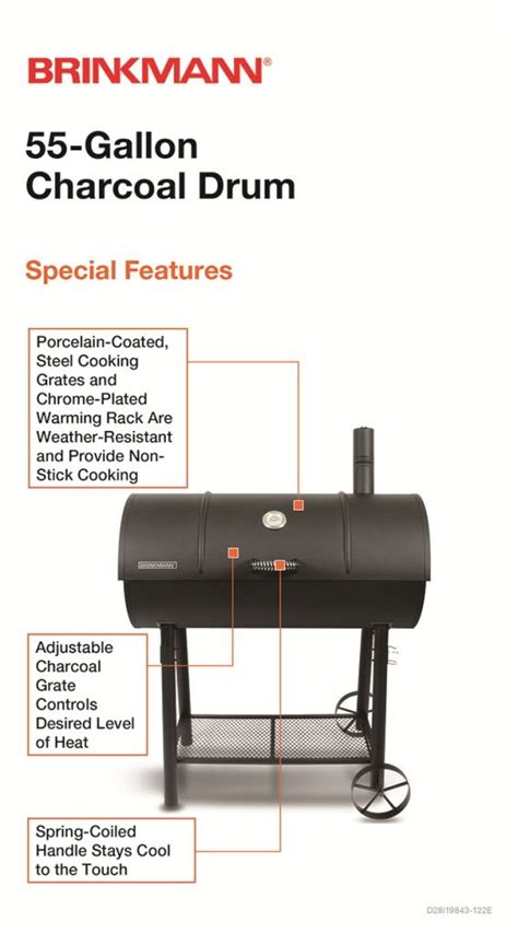 Brinkmann 55 Gal Drum Charcoal Grill 810 3055 S The Home Depot